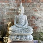 Tượng Phật Thích Ca Kiểu Thái Đá Trắng