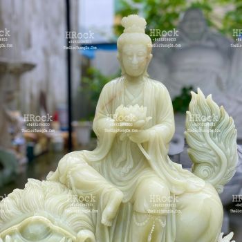 Tượng Phật Đá Xanh Ngọc Nguyên Khối