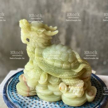 Tượng Rùa Đầu Rồng Bằng Đá Ngọc Pakistan