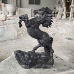 TƯỢNG NGỰA ĐÁ PHONG THỦY bằng đá Marble màu đen mạnh mẽ