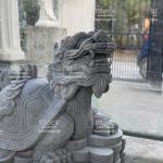 Tượng Long Quy Bằng Đá Xám điêu khắc đẹp trên nền đá xám nhạt