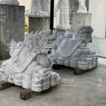 Tượng Long Quy Bằng Đá Xám điêu khắc đẹp trên nền đá xám nhạt