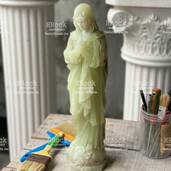 TƯỢNG ĐỨC MẸ BẰNG ĐÁ NGỌC ONYX XANH